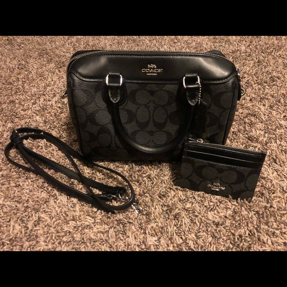 Coach mini bennett satchel bag with wallet set.